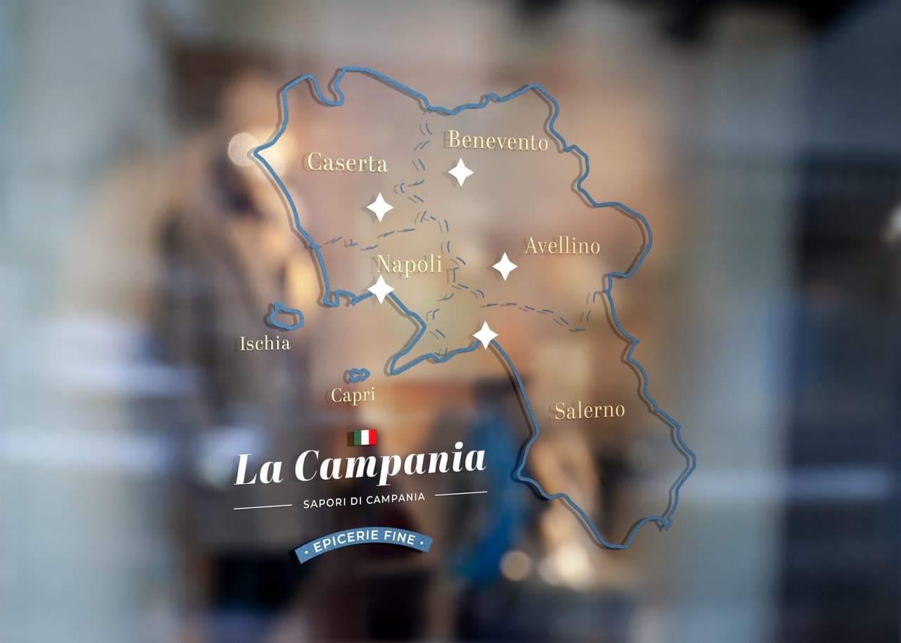 Mockup pour l'epicerie italienne La Campania : un projet Anorac Studio