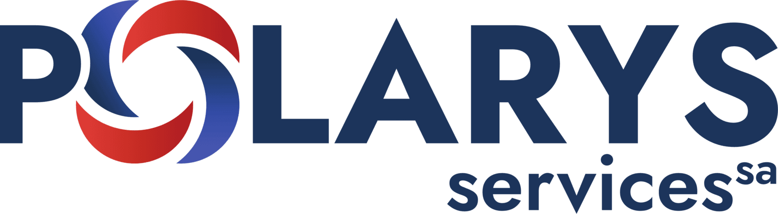 Logo de Polarys Services SA en blanc sur le bleu nuit
