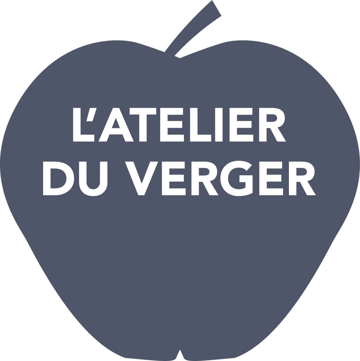 Logo de L’Atelier du Verger, la pomme et son nom