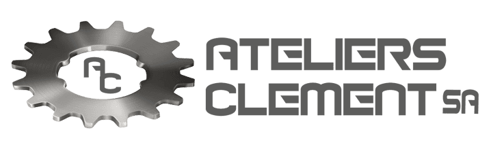 Ancien logo des Ateliers Clément, un engrenage chromé