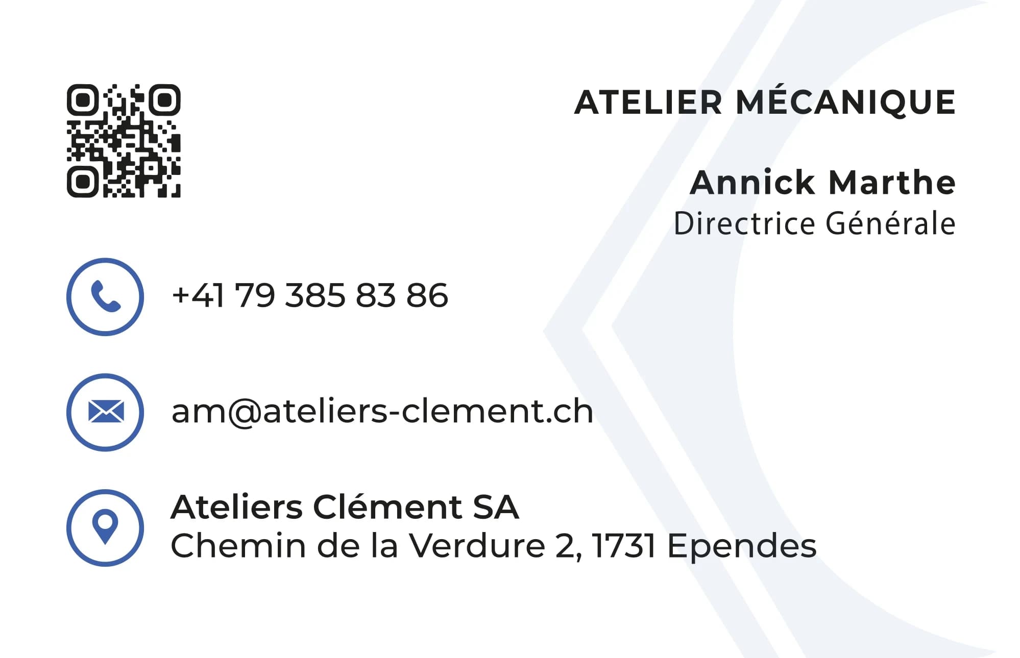 Verso de la carte de visite de décembre 2025