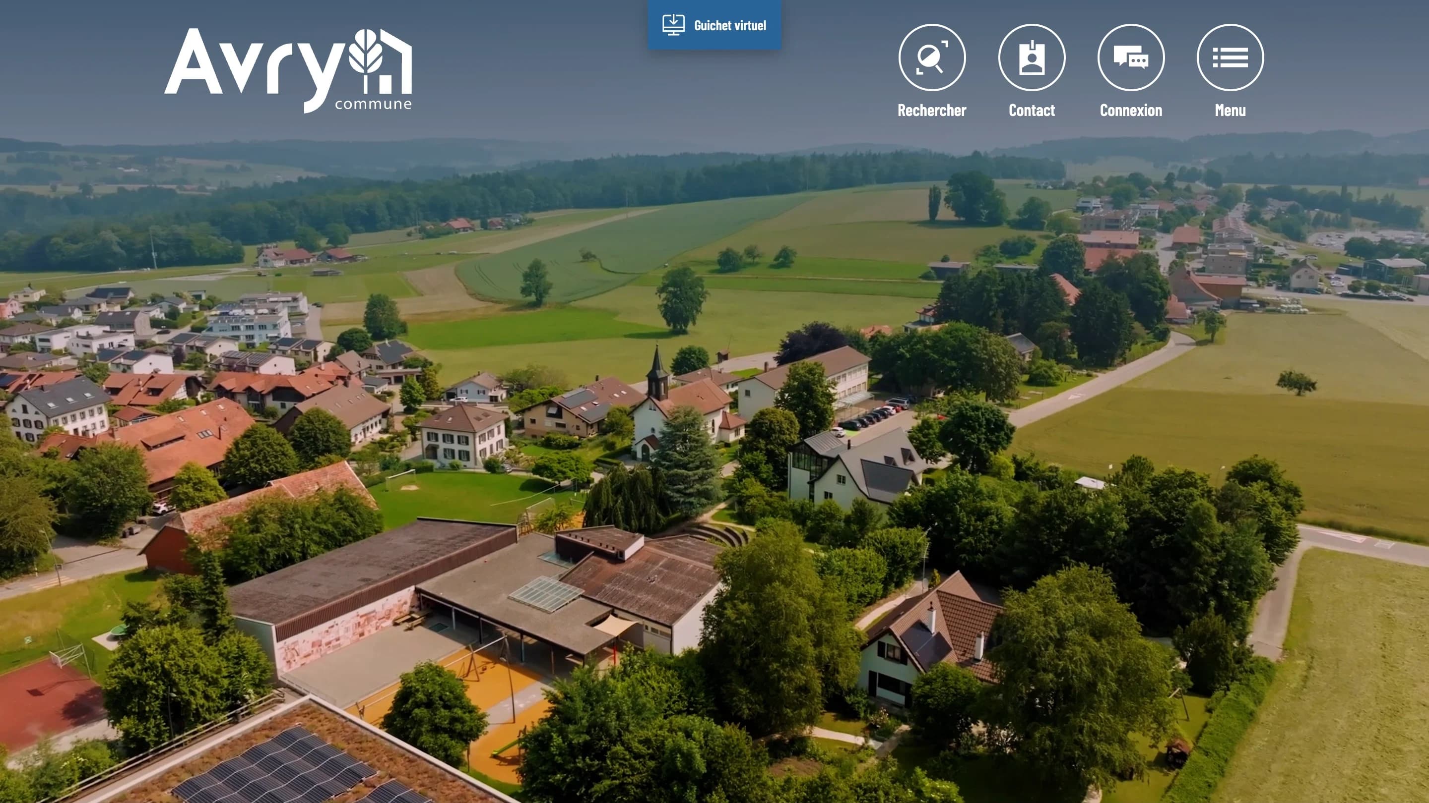 Page d’accueil d’avry.ch sur ordinateur