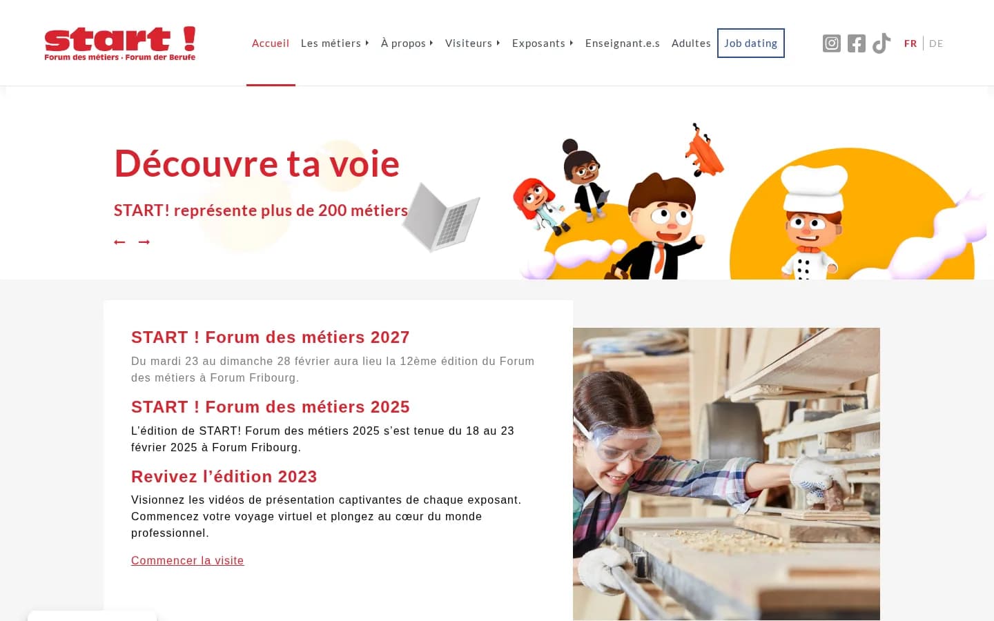 Ancien site du forum, page d’accueil