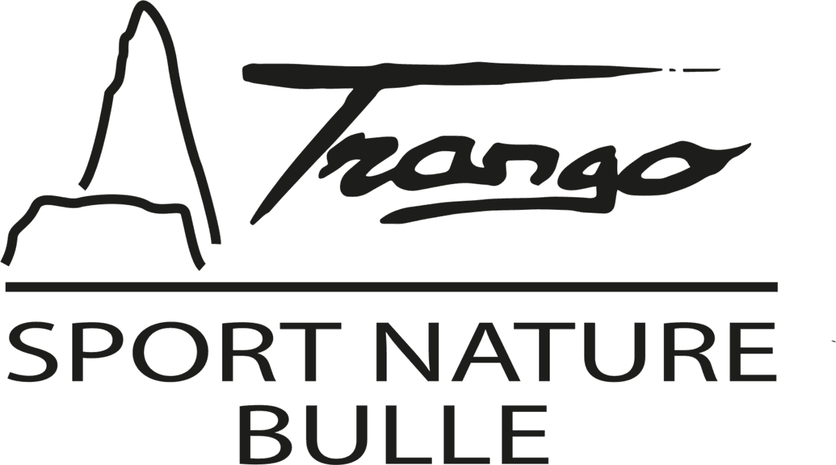 Ancien logo Trango, une montagne et la mention Sport Nature Bulle